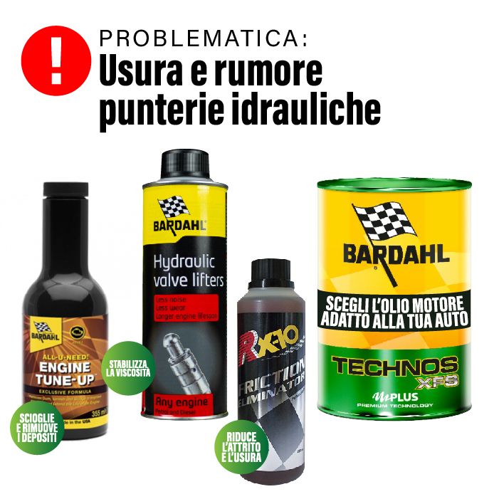 KIT BARDAHL HYDRAULIC VALVE LIFTERS + BARDAHLADDITIVO ENGINE TUNE UP + OLIO MOTORE + OLIO MOTORE + RX10