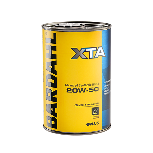 Can of Bardahl XTA 20W-50 advanced synthetic blend motor oil.